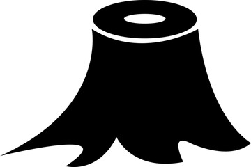 tree stump icon or logo isolated signs symbol vector ,high quality black style icons, lumber industry material silhouette , cut trees structure textured, isolated on transparent background.