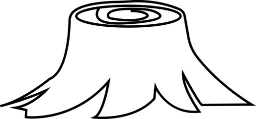 tree stump icon or logo isolated signs symbol vector ,high quality black style icons, lumber industry material silhouette , cut trees structure textured, isolated on transparent background.