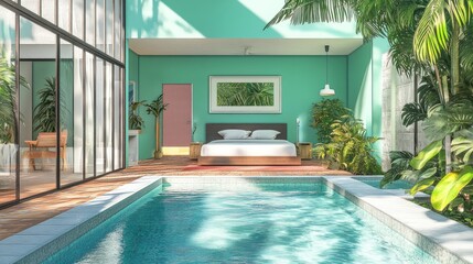 Luxury Tropical Bedroom with Private Pool
