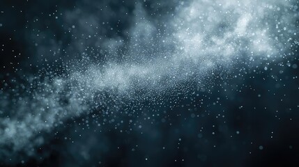 Fototapeta premium Dust pollution idea. Intricate cosmic dust and gas swirling in a mesmerizing dark background.