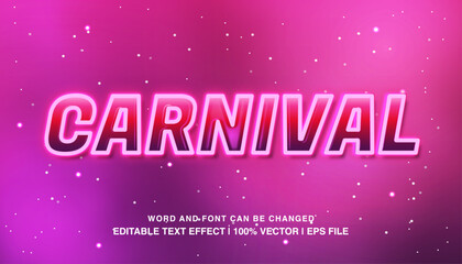 editable text effect carnival pink typeface