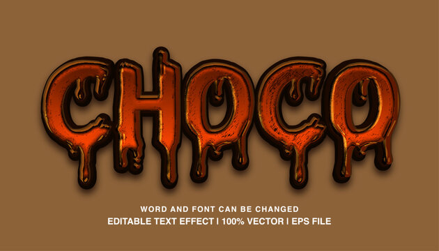 editable text effect choco slime typeface