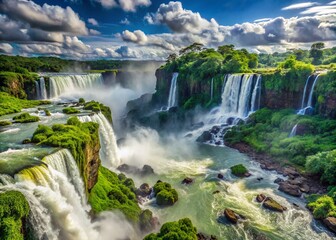 Fototapeta premium Iguazu Falls Argentina: Devil's Throat's Majestic Power, South American Landscape