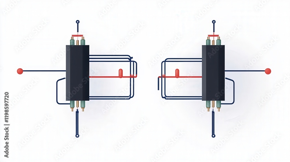 Poster voltage divider circuit, showing two resistors connected in series to create a specific voltage outp