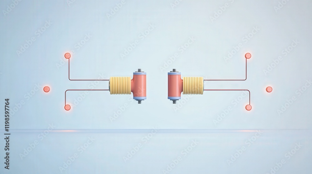 Poster voltage divider circuit, showing two resistors connected in series to create a specific voltage outp