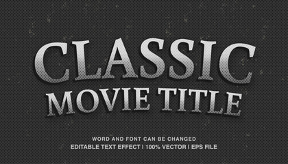editable text effect classic movie title
