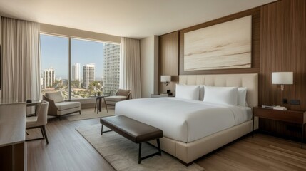 Luxurious Hotel Room with Stunning City View