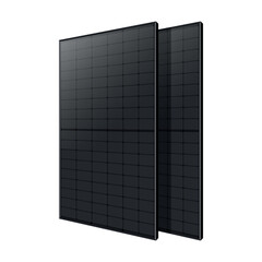 All Black Solar Panel Alternative Green Energy Power Source - Isolated white background - High Quality Vector Image - Free Sustainable energy