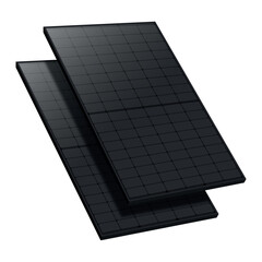 All Black Solar Panel Alternative Green Energy Power Source - Isolated white background - High Quality Vector Image - Free Sustainable energy