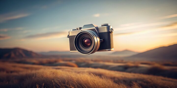 Levitating Camera: Minimalist Photographer Mastering Photography