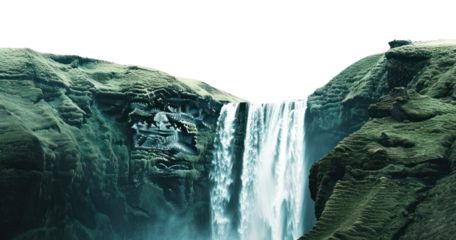 PNG Majestic waterfall amidst lush cliffs