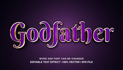 editable text effect godfather typeface