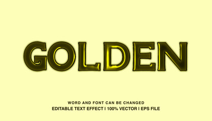 editable text effect golden glossy