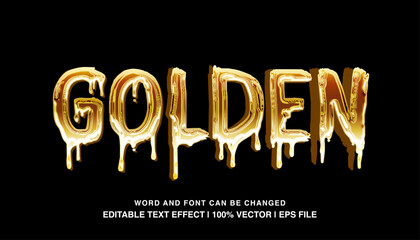 editable text effect golden melted sticky texture typeface