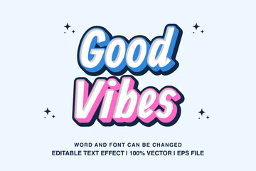 editable text effect good vibes