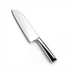 Fototapeta premium A silver knife with a black handle