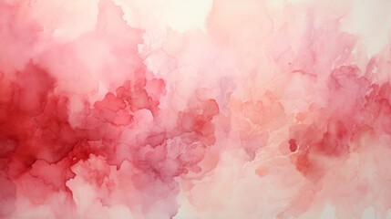 Fototapeta premium Vibrant watercolor artwork showcasing shades of red and pink blending with soft pastels on a delicate canvas backdrop