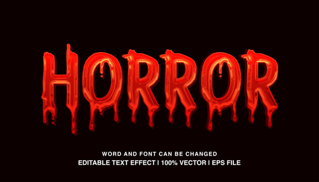 editable text effect horror red sticky texture typeface
