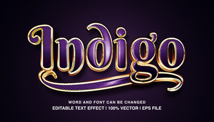 editable text effect indigo typeface