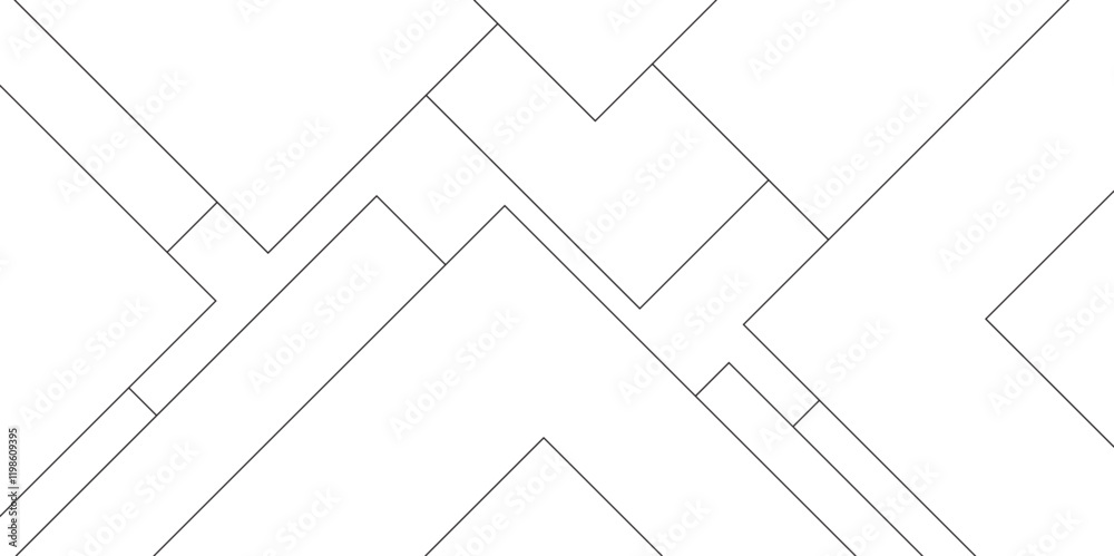 Poster abstract seamless random geometric white, black square lines pattern on a transparent background des