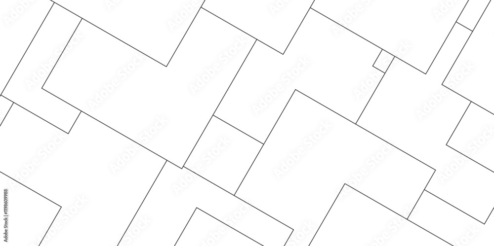 Poster abstract seamless random geometric white, black square lines pattern on a transparent background des