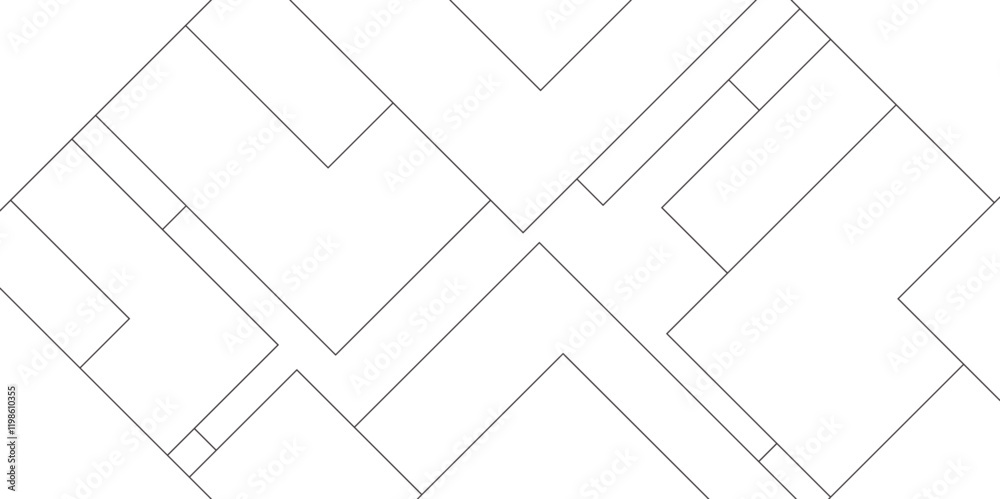 Poster abstract seamless random geometric white, black square lines pattern on a transparent background des