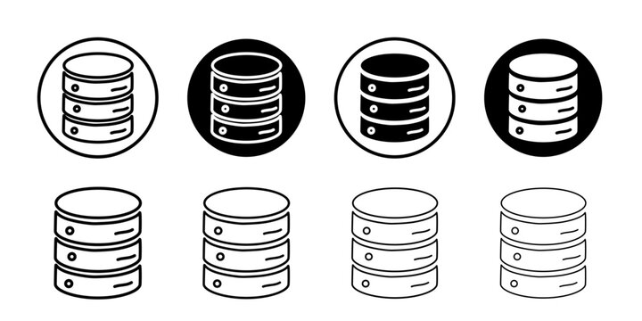 Database icon black and white vector sign