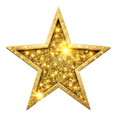 Fototapeta premium Glitter star isolated on transparent background