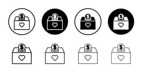 Donations icon black and white vector sign