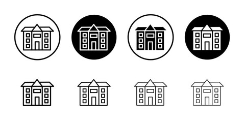 Real estate icon black and white vector sign