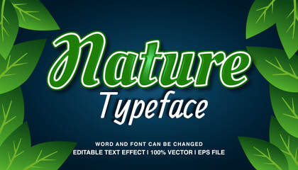 editable text effect nature typeface