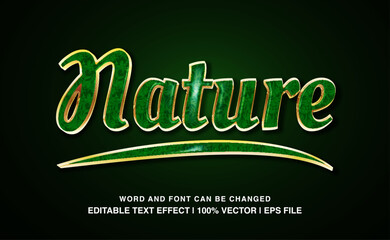 editable text effect nature
