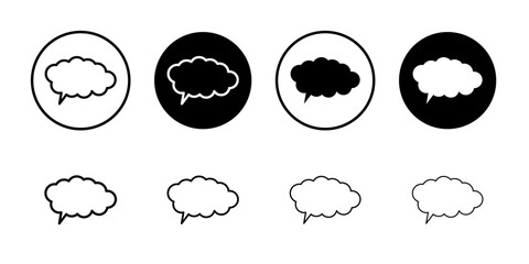 Speech bubble icon black and white vector sign
