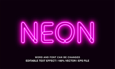 editable text effect neon