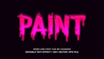 editable text effect paint purple slime typeface