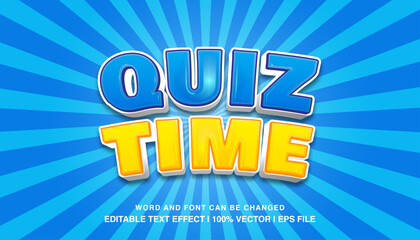 editable text effect quiz time