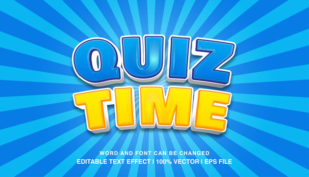 editable text effect quiz time