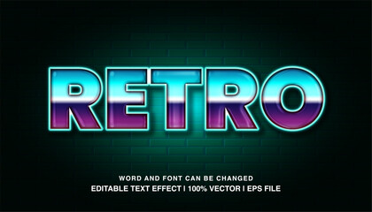 editable text effect retro gradient retro style