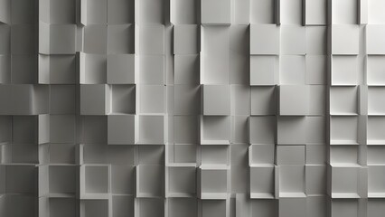 Modern white and light grey square overlapped pattern on background with shadow. white background. Minimal geometric white light background abstract design. Elegant white and grey ... Generative AI