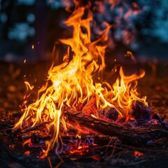 Fototapeta premium Glowing fire black isolated 