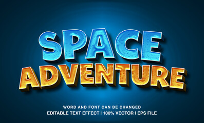 editable text effect space adventure