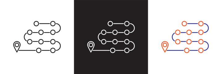 Career path Line Icon.  isolated on white and black background. vector illustration. EPS 10 