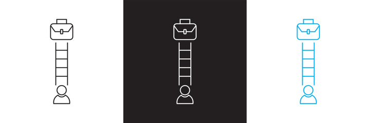 Career path Line Icon.  isolated on white and black background. vector illustration. EPS 10 