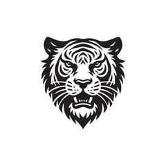 head of tiger silhouette vector illustration