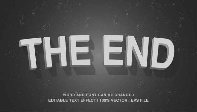editable text effect the end