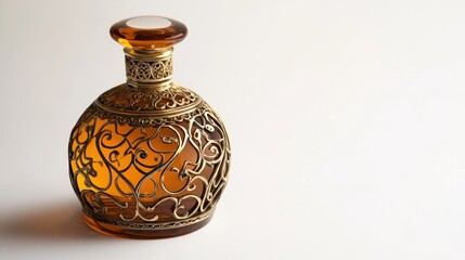 Luxurious Perfume Bottle on White Background