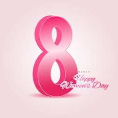 Happy Women's Day 3D Number Eight