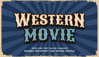 editable text effect american cowboy vintage style