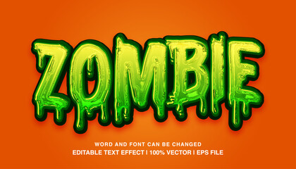 editable text effect zombie slime typeface