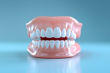 Obraz premium Dental model displays realistic teeth in vibrant setting for educational purposes